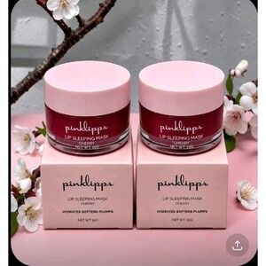NEW Pinklipps Lip Sleeping Mask Moisturizing Lip Mask Cherry CHARITY Lot Of 2